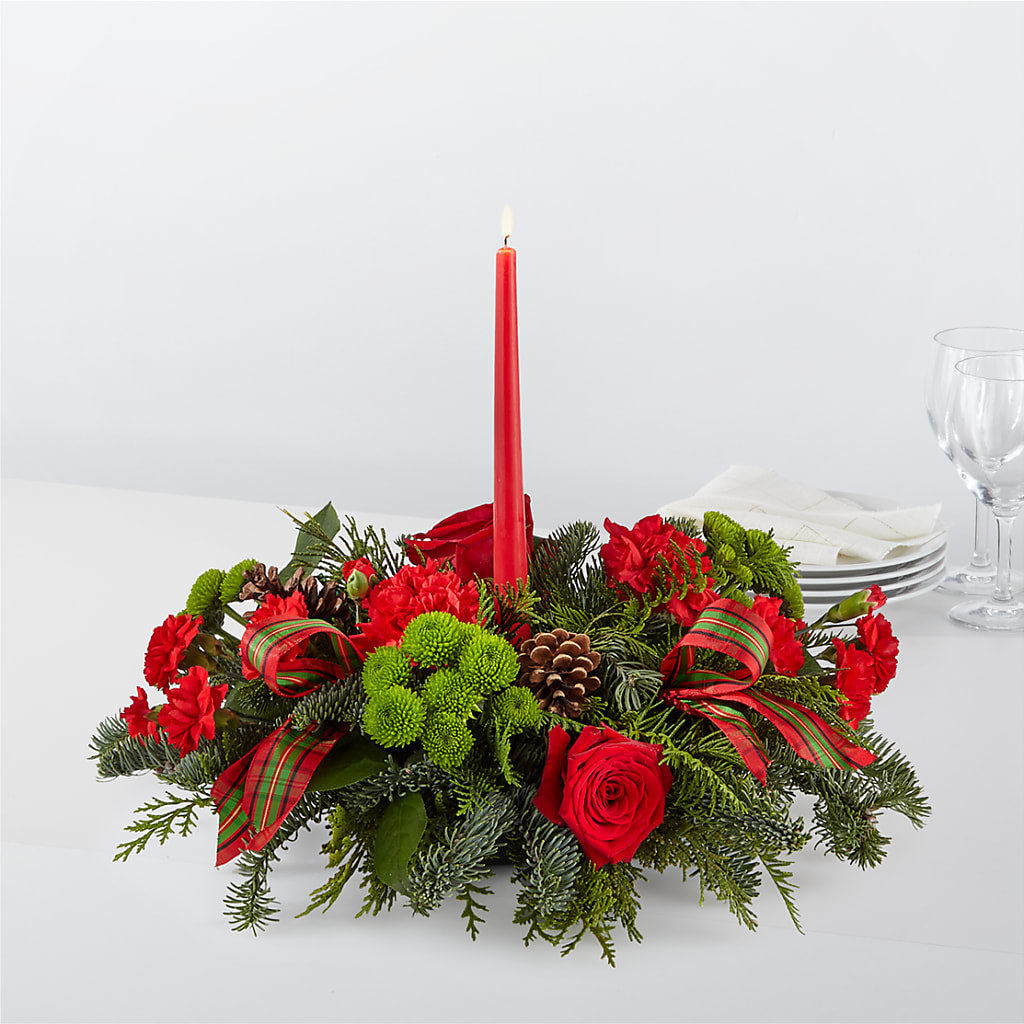 By the Candlelight Centerpiece – All About Flowers, Bellingham WA