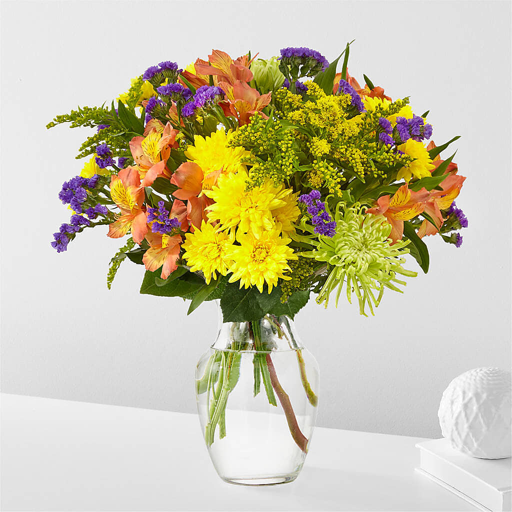 Marmalade Skies Bouquet – All About Flowers, Bellingham WA