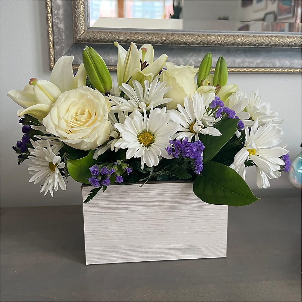 Beyond Blue Box Bouquet – All About Flowers, Bellingham WA