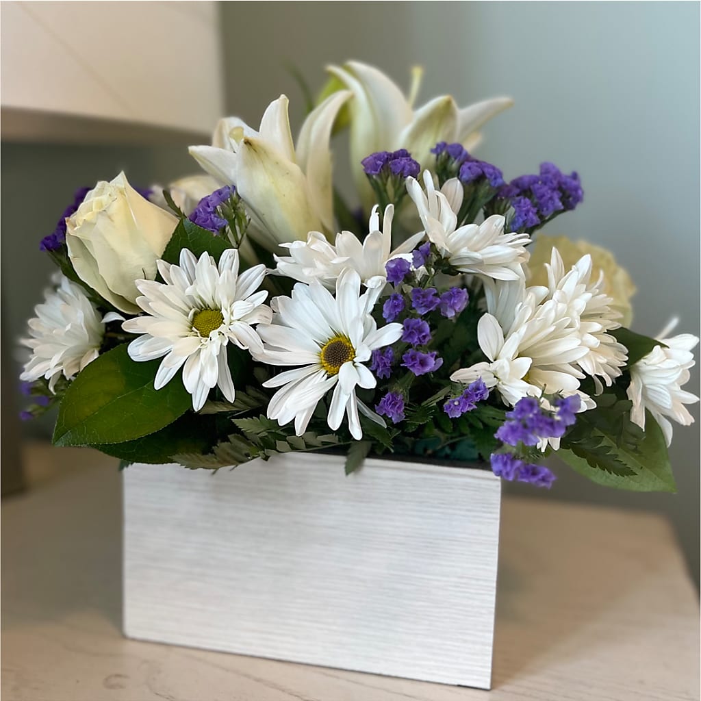 Beyond Blue Box Bouquet – All About Flowers, Bellingham WA