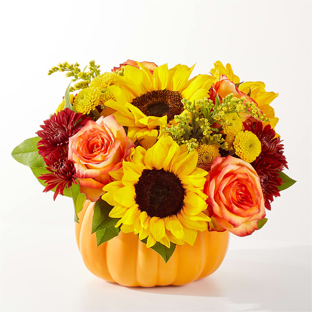 Golden Gourd Pumpkin Bouquet – All About Flowers, Bellingham WA