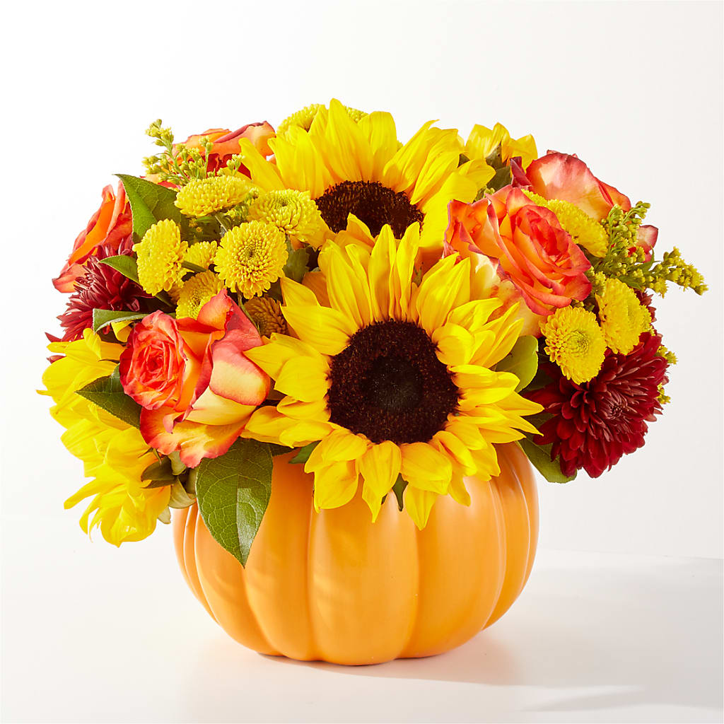Golden Gourd Pumpkin Bouquet – All About Flowers, Bellingham WA