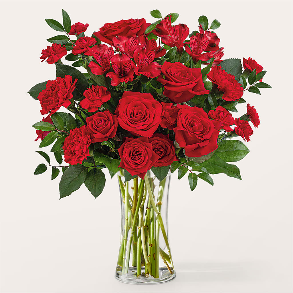Brilliant Ruby Bouquet – All About Flowers, Bellingham WA