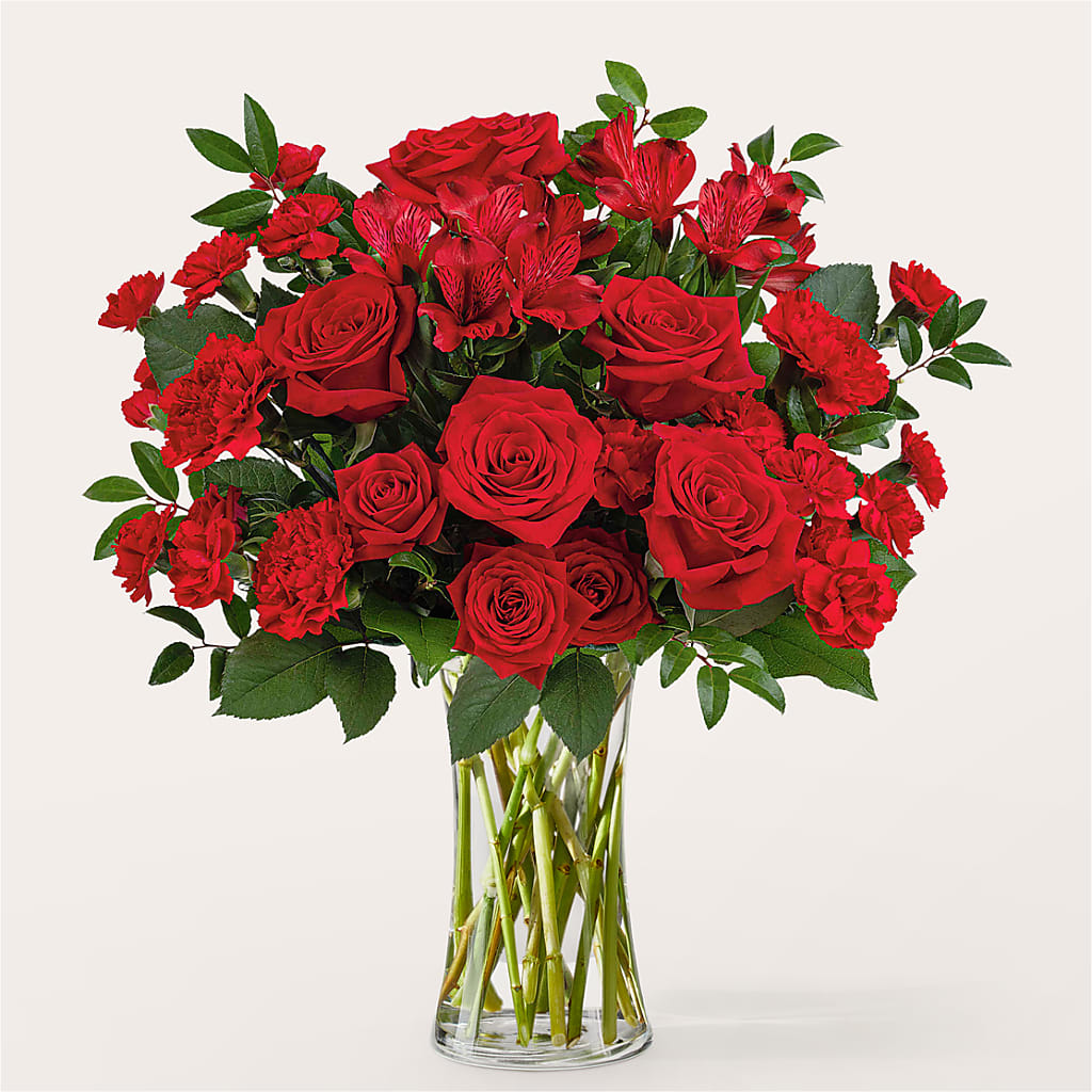 Brilliant Ruby Bouquet – All About Flowers, Bellingham WA