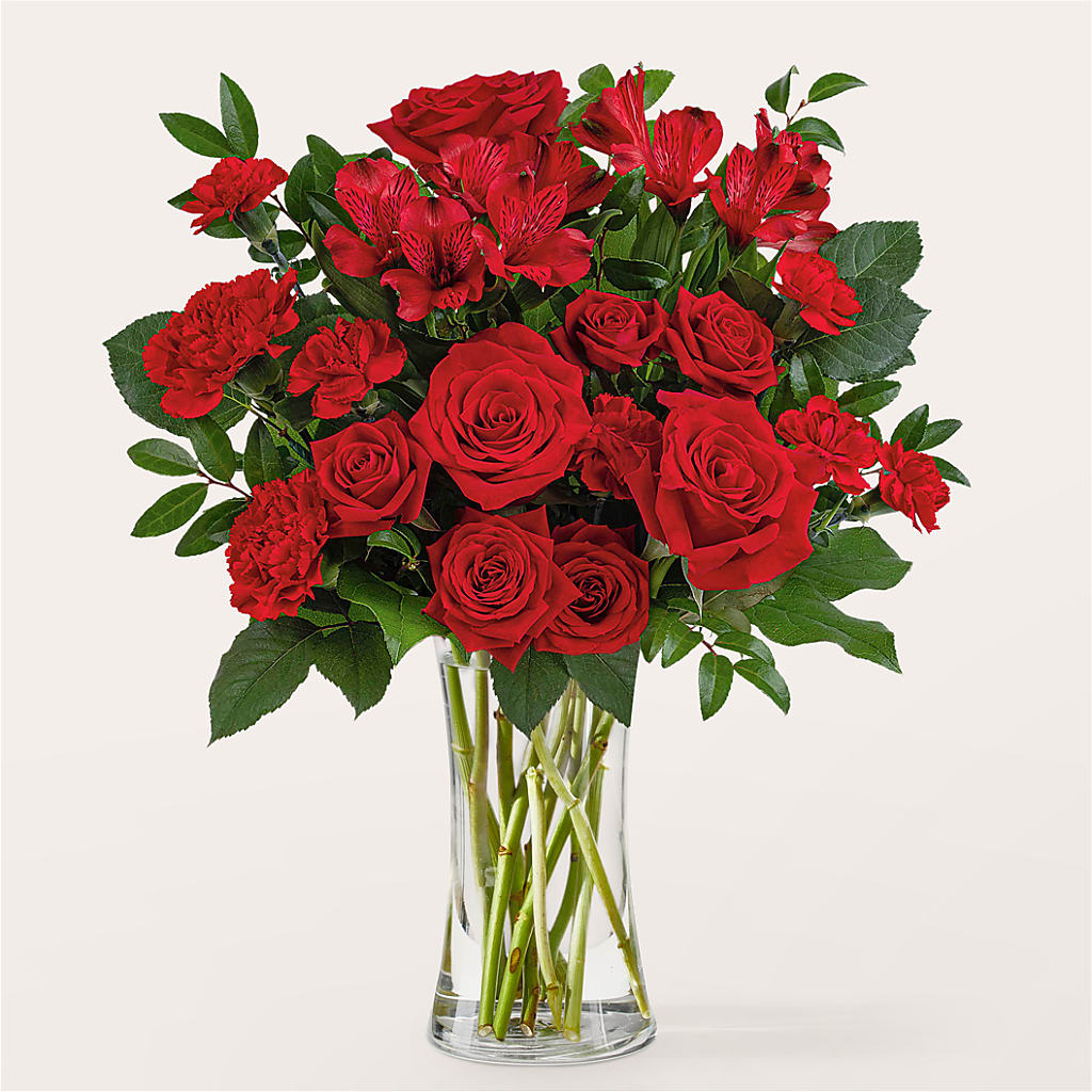 Brilliant Ruby Bouquet – All About Flowers, Bellingham WA