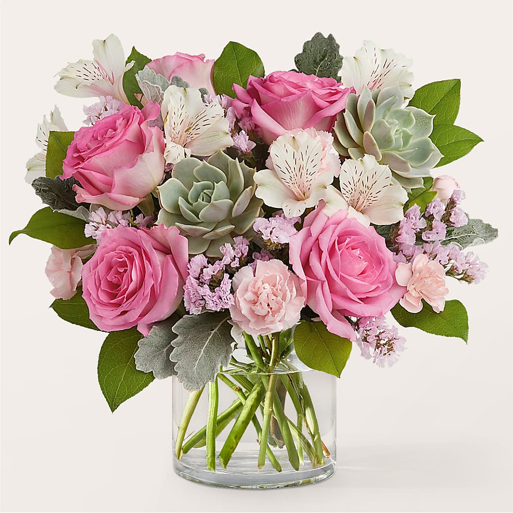 Dusty Rose Bouquet – All About Flowers, Bellingham WA