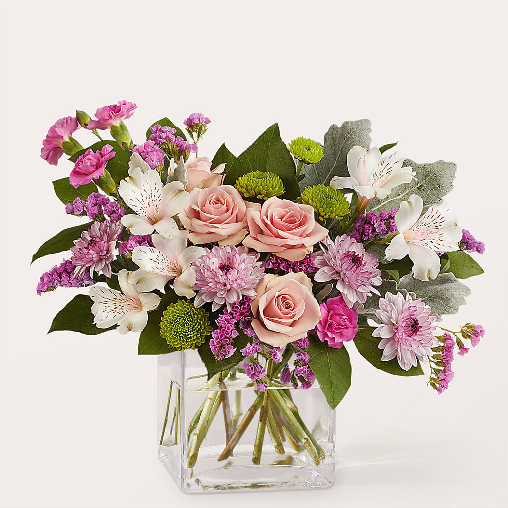 Pink Suede Bouquet – All About Flowers, Bellingham WA