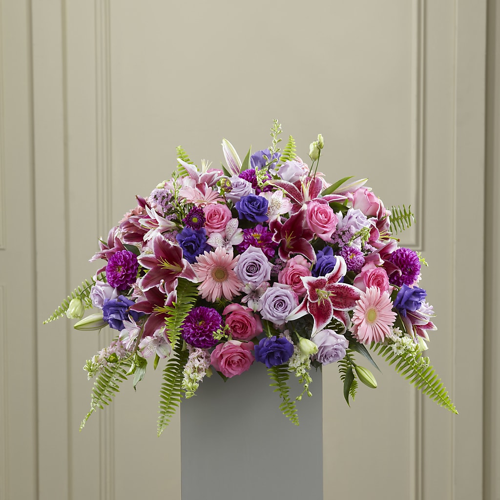 Fare Thee Well Pedestal – All About Flowers, Bellingham WA