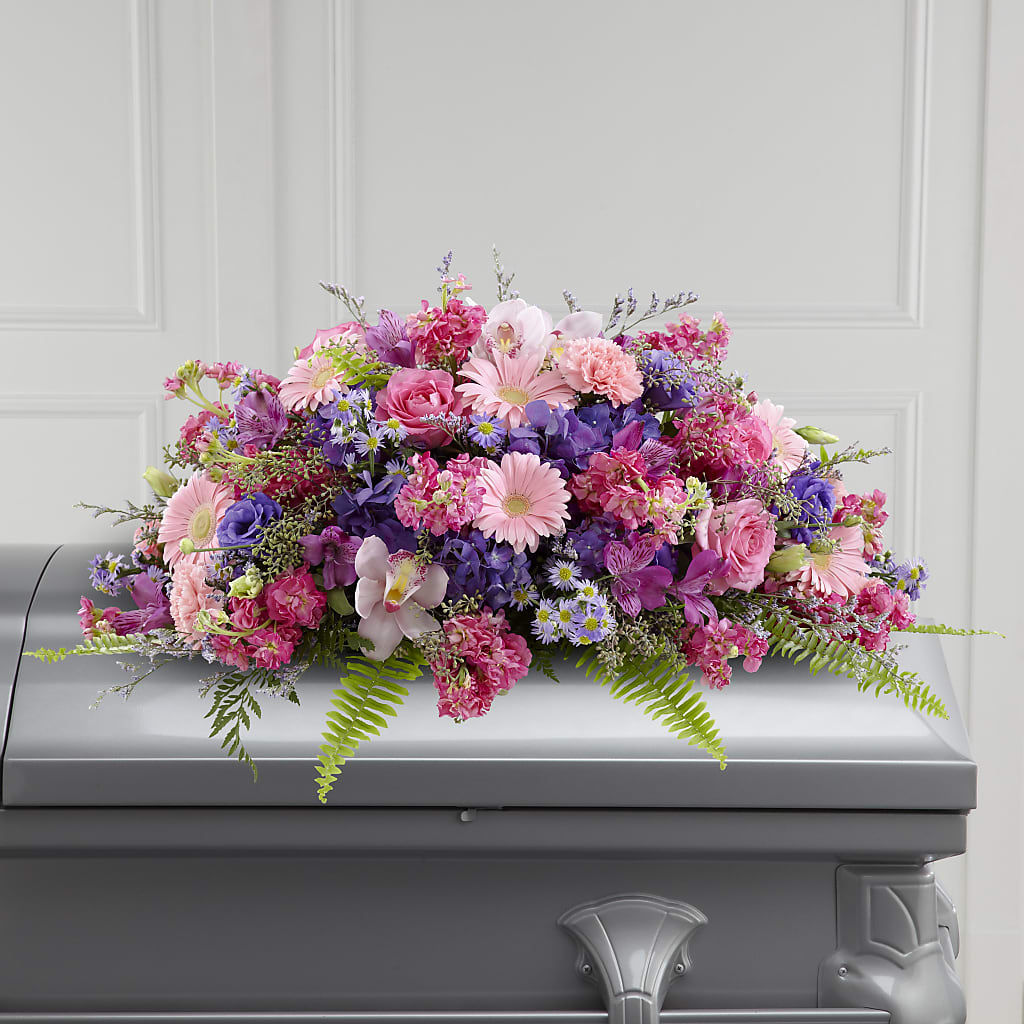 Glorious Garden Casket Spray – All About Flowers, Bellingham WA