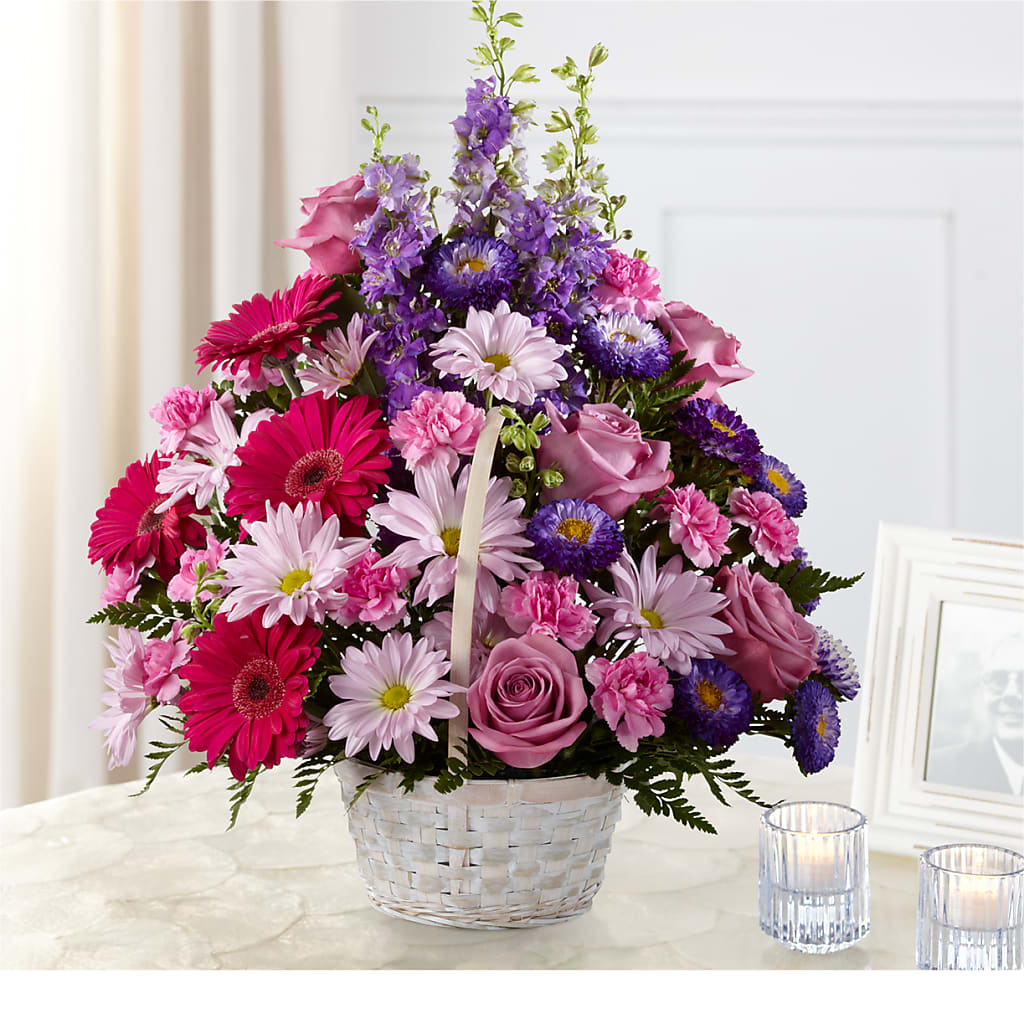 Pastel Peace Basket – All About Flowers, Bellingham WA