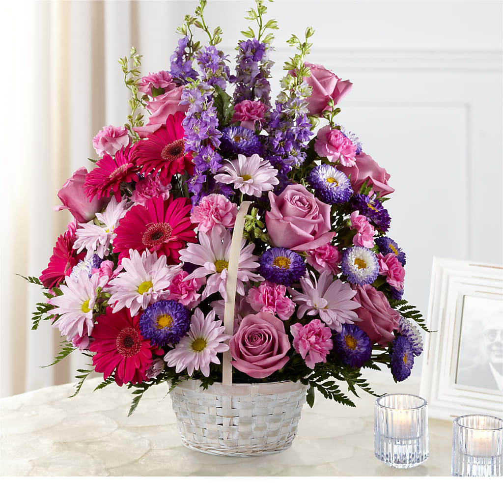 Pastel Peace Basket – All About Flowers, Bellingham WA