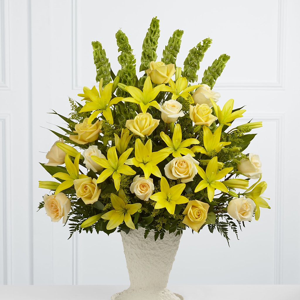 Golden Memories Arrangement – All About Flowers, Bellingham WA