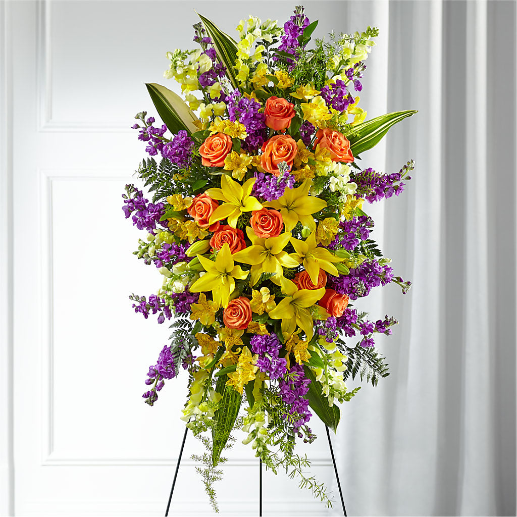 Thoughtful Prayers Standing Spray – All About Flowers, Bellingham WA