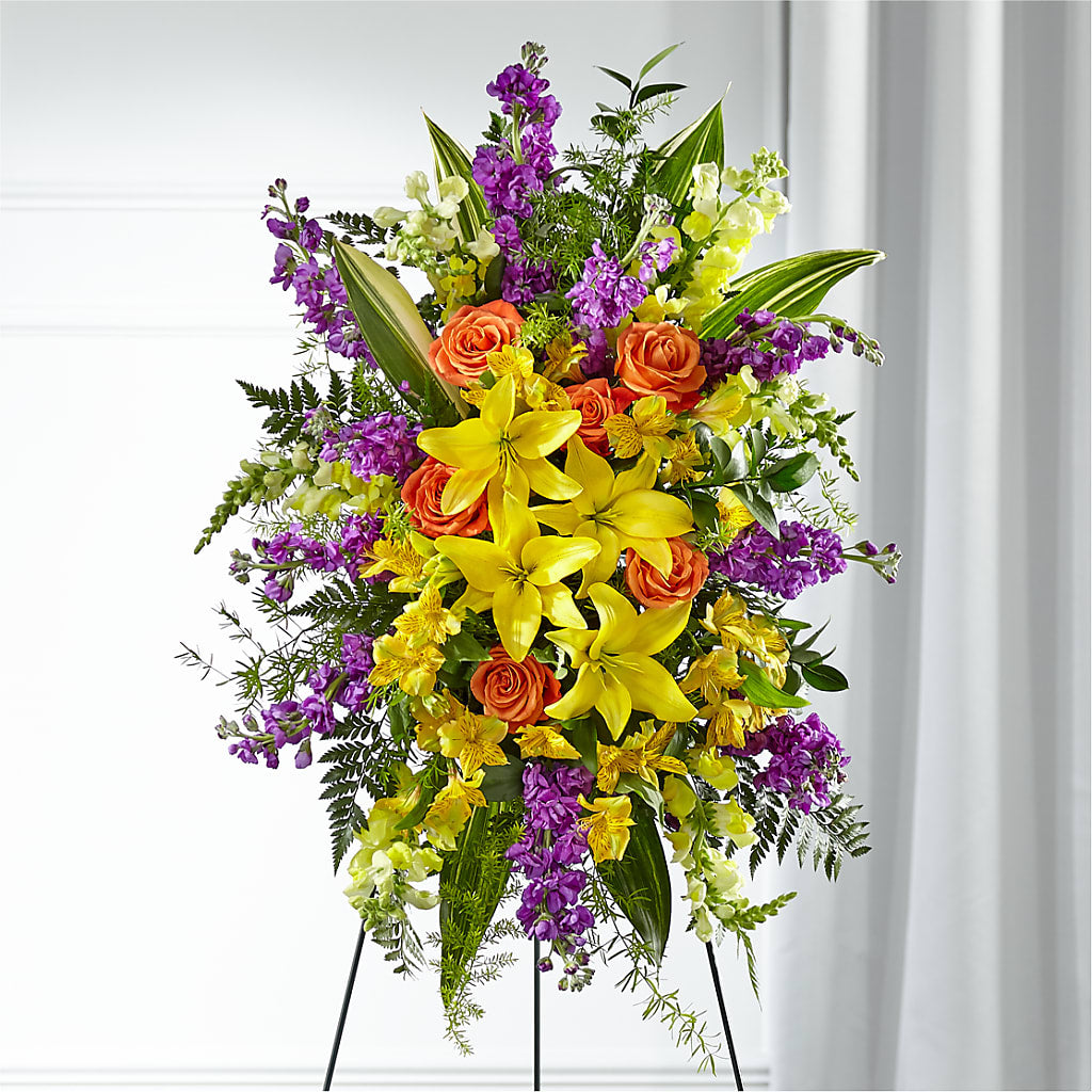 Thoughtful Prayers Standing Spray – All About Flowers, Bellingham WA