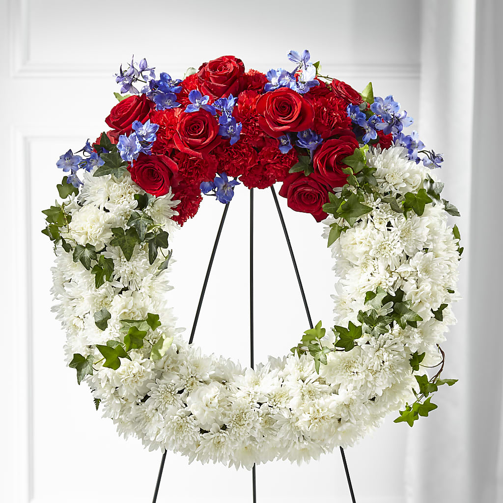 Patriotic Passion Wreath – All About Flowers, Bellingham WA
