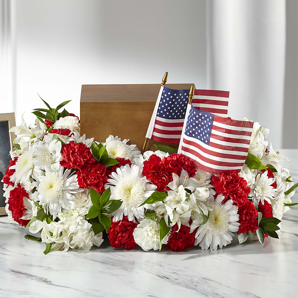 Spirit of Patriotism Cremation Adornment – All About Flowers, Bellingham WA