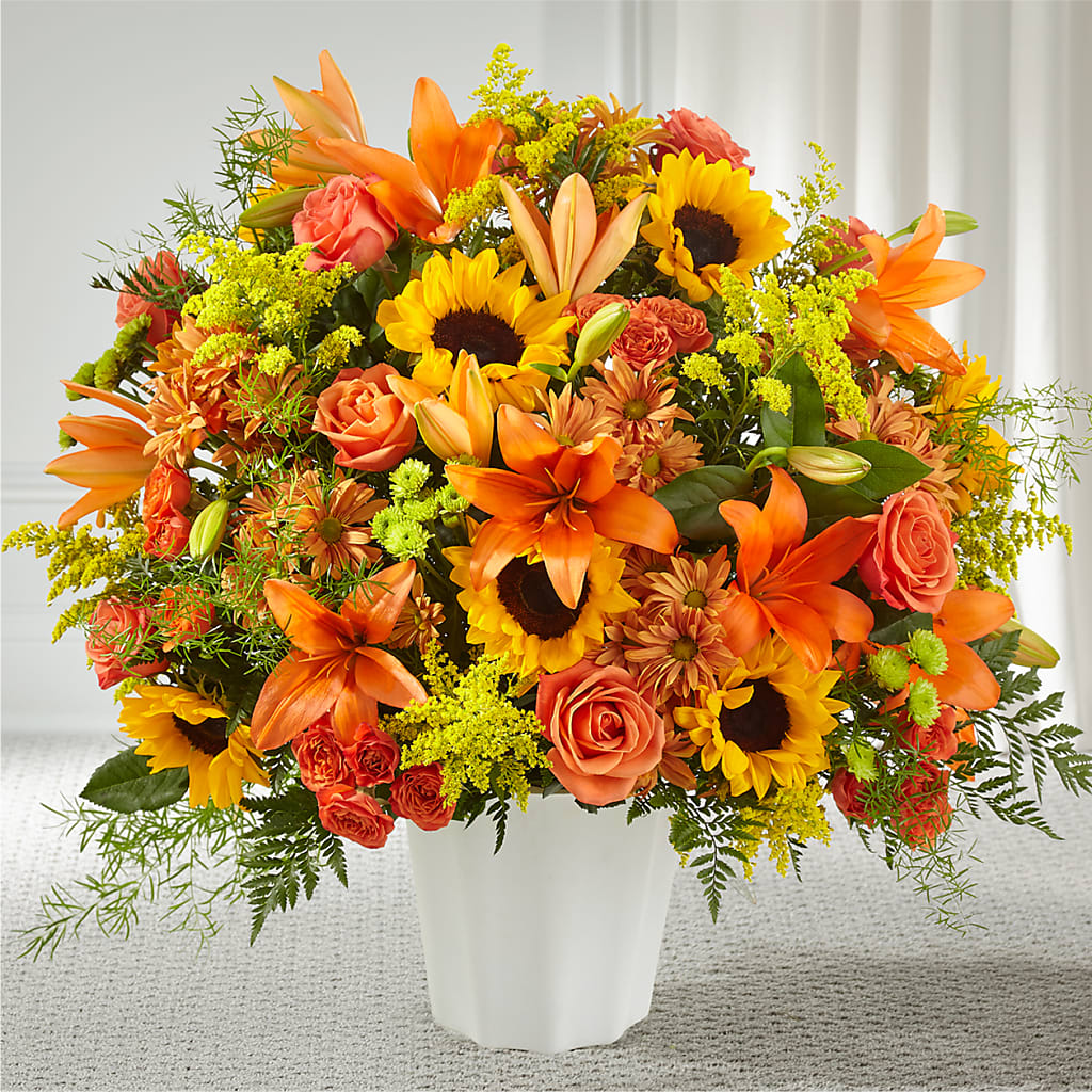 Harvest Thoughts Floor Basket – All About Flowers, Bellingham WA