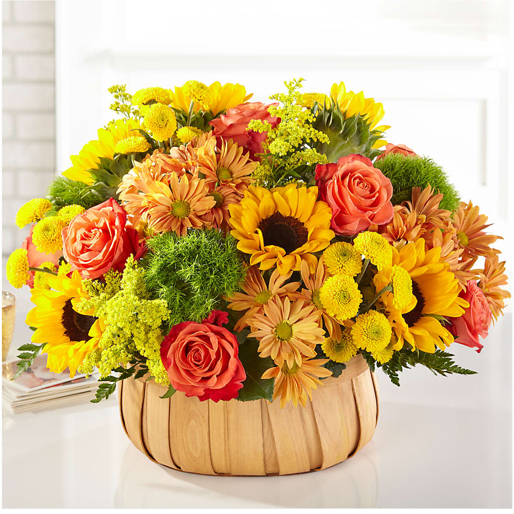 Harvest Sunflower Basket – All About Flowers, Bellingham WA