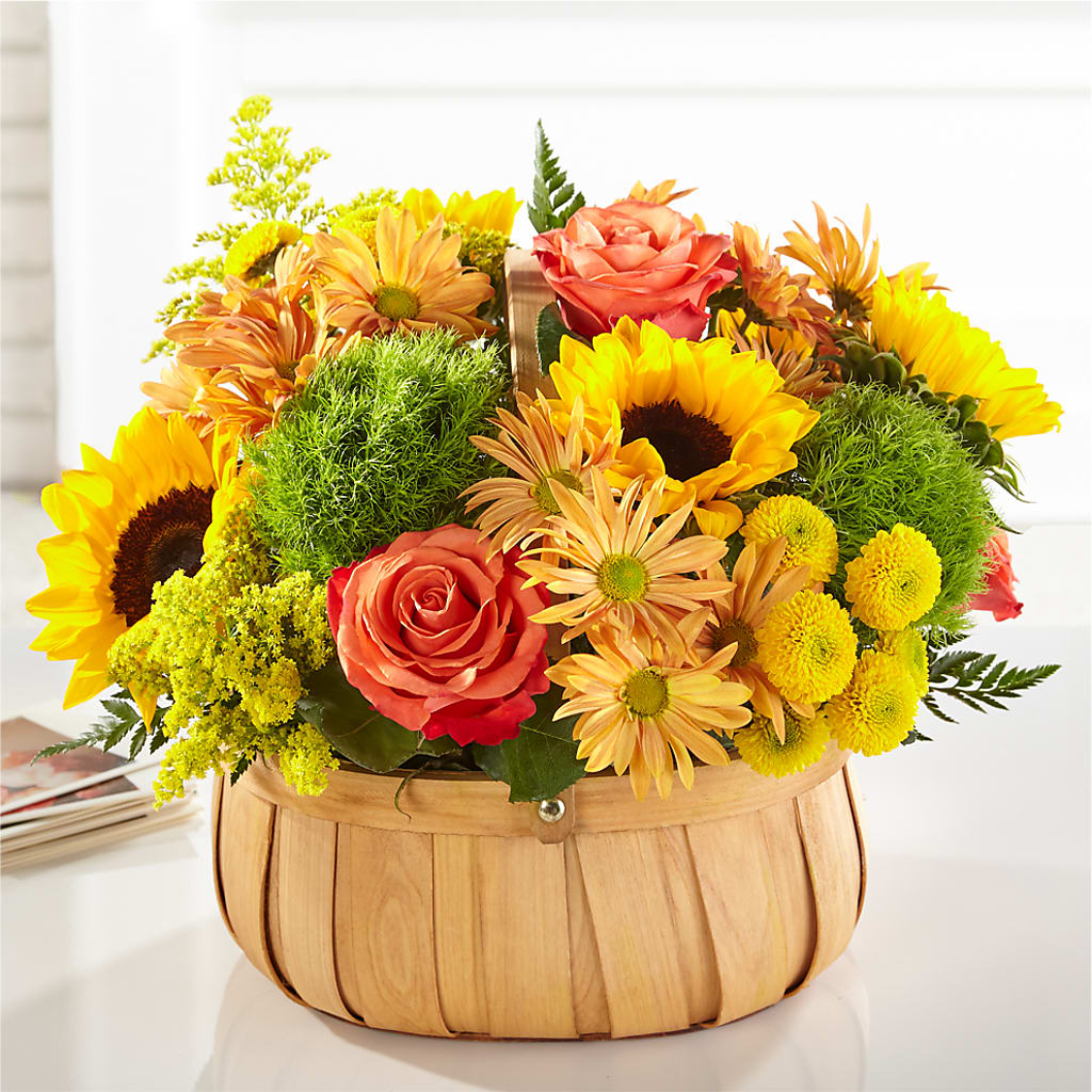 Harvest Sunflower Basket – All About Flowers, Bellingham WA