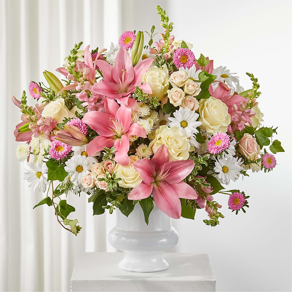 Empathetic Blooms Urn Arrangement – All About Flowers, Bellingham WA