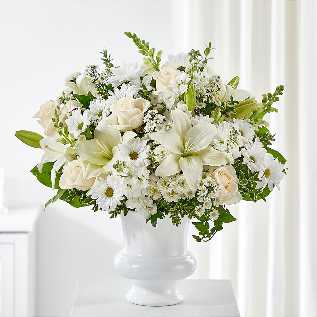 Uplifting Urn Arrangement – All About Flowers, Bellingham WA