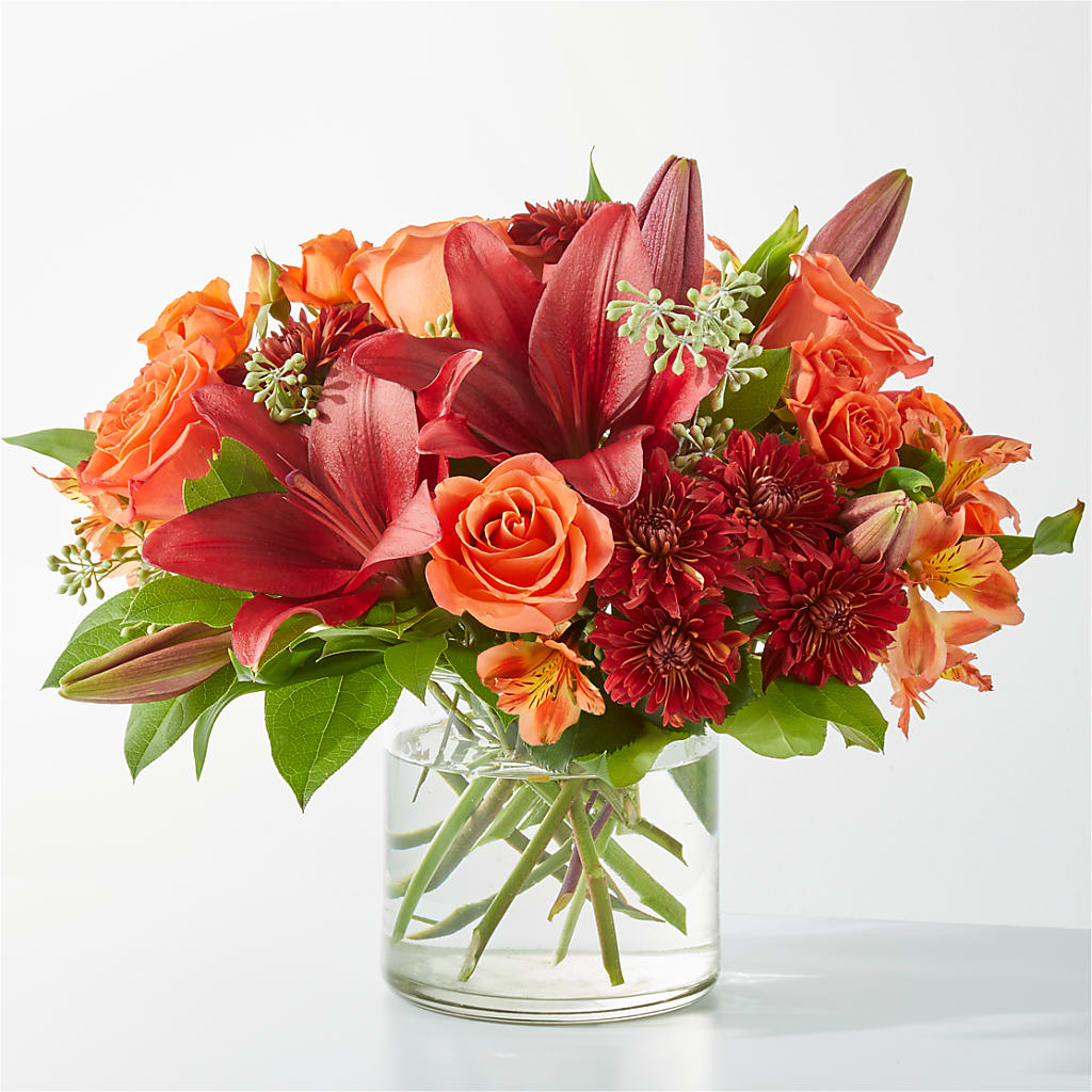 Crimson Leaves Bouquet – All About Flowers, Bellingham WA