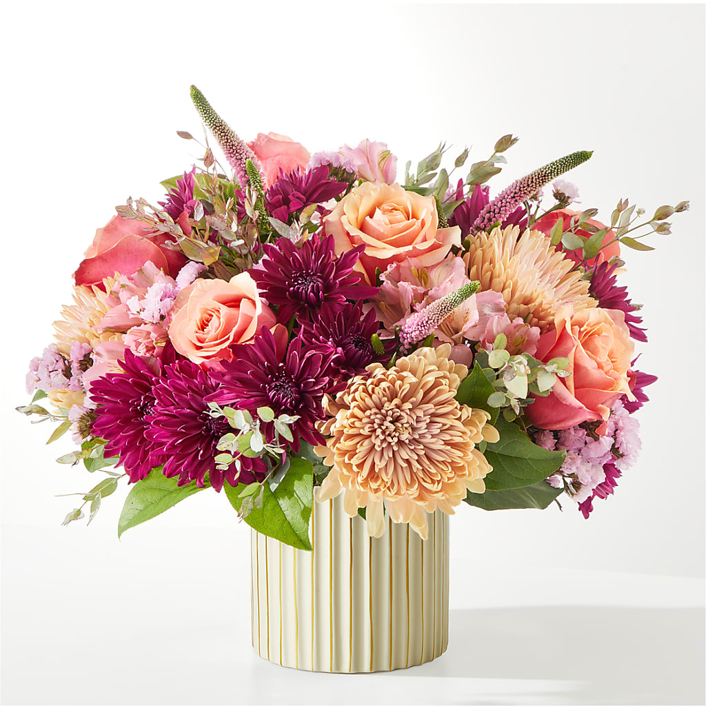 Berry Cobbler Bouquet with Ivory Vase – All About Flowers, Bellingham WA