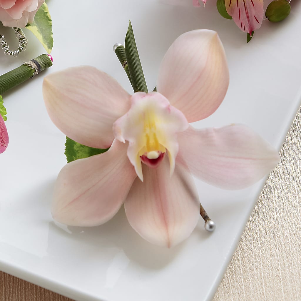 Pink Cymbidium Boutonniere – All About Flowers, Bellingham WA