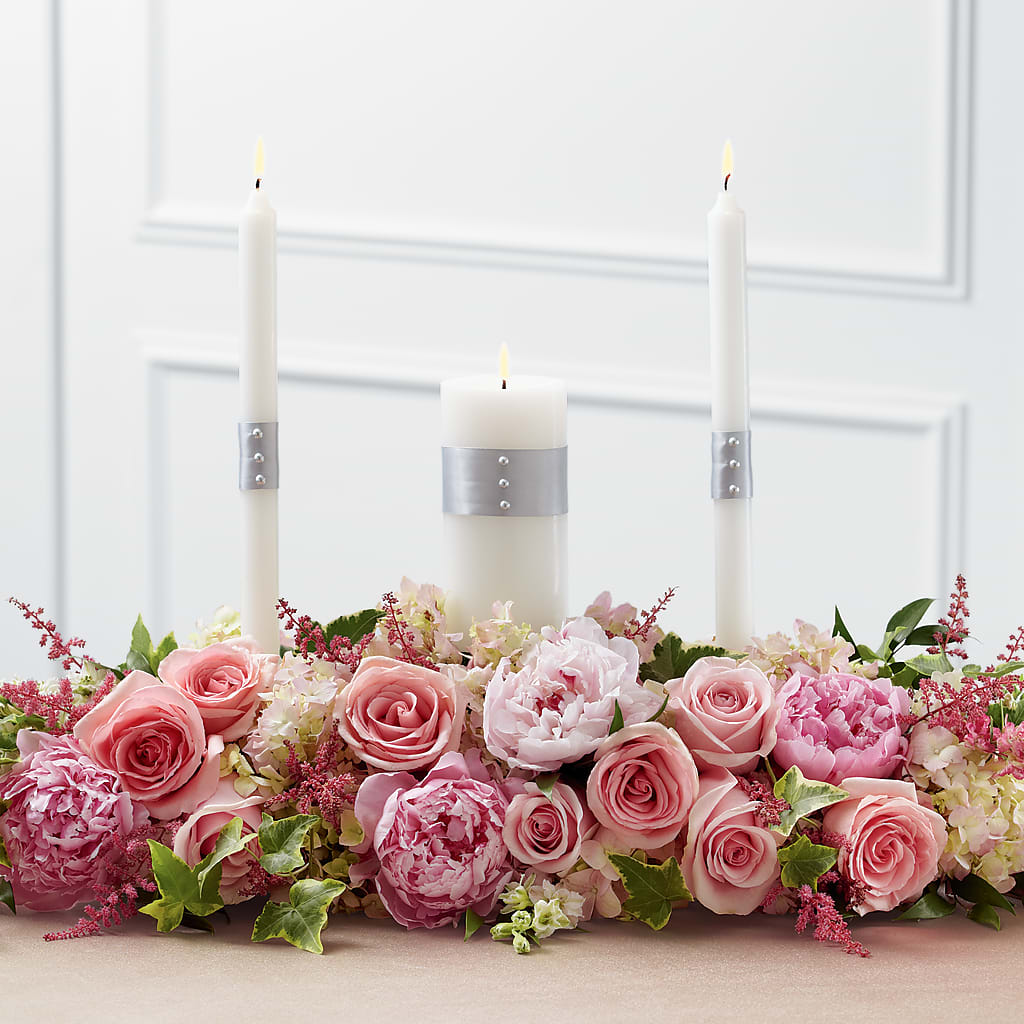 Worldwide Romance Unity Candle Arrangement – All About Flowers, Bellingham WA