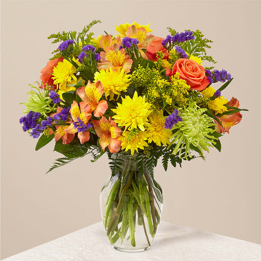Marmalade Skies Bouquet –  All About Flowers, Bellingham WA