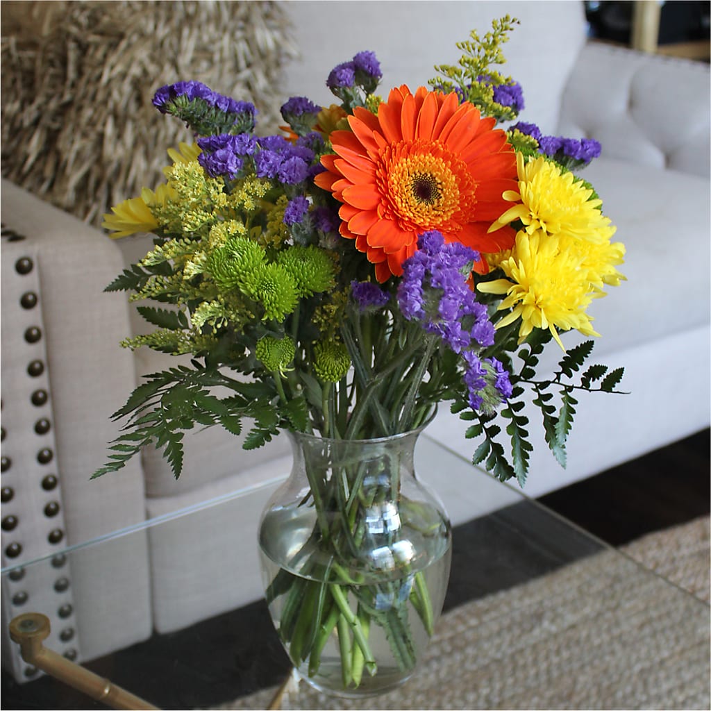 Marmalade Skies Bouquet –  All About Flowers, Bellingham WA