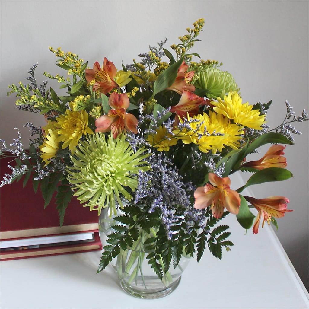 Marmalade Skies Bouquet –  All About Flowers, Bellingham WA