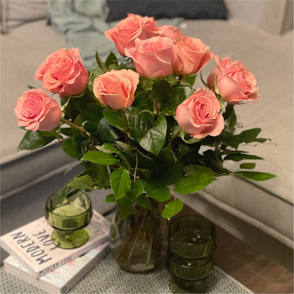 Long Stem Pink Rose Bouquet –  All About Flowers, Bellingham WA