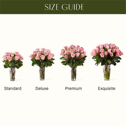 Long Stem Pink Rose Bouquet –  All About Flowers, Bellingham WA