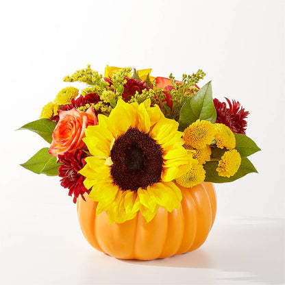Golden Gourd Pumpkin Bouquet –  All About Flowers, Bellingham WA
