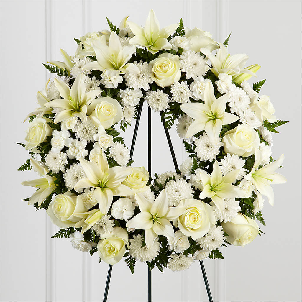 Treasured Tribute Wreath –  All About Flowers, Bellingham WA