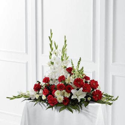 Crimson & White Arrangement –  All About Flowers, Bellingham WA