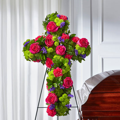 Tribute Rose Floral Cross –  All About Flowers, Bellingham WA
