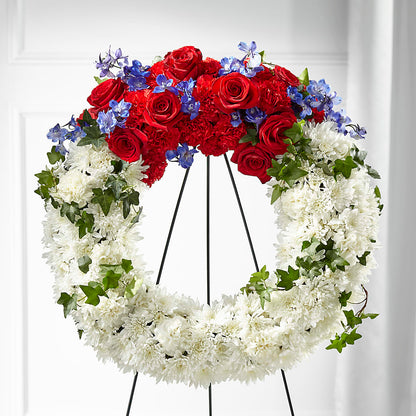 Patriotic Passion Wreath –  All About Flowers, Bellingham WA