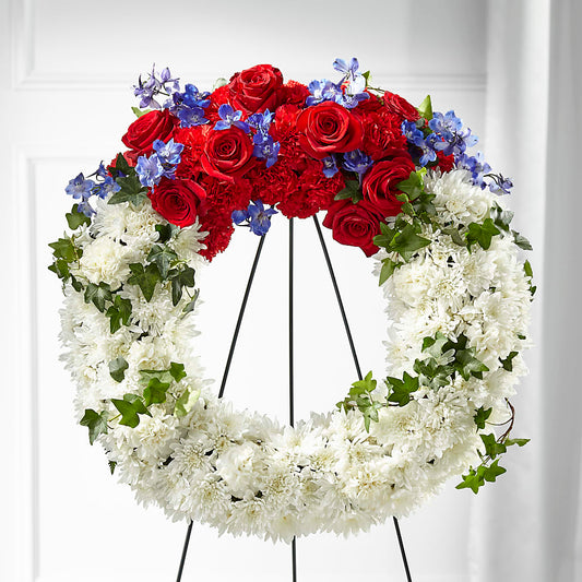 Patriotic Passion Wreath –  All About Flowers, Bellingham WA