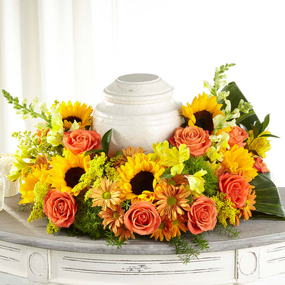 Faithful Sunflower Cremation Adornment –  All About Flowers, Bellingham WA
