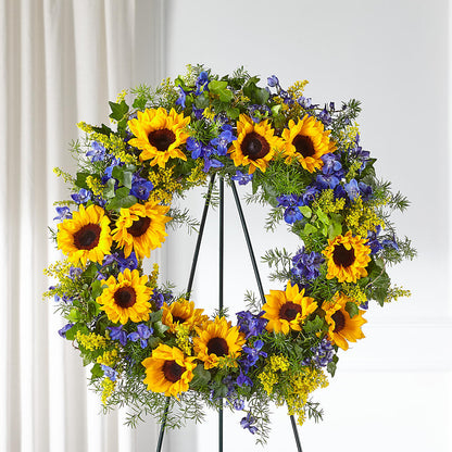 Bright Rays Wreath –  All About Flowers, Bellingham WA