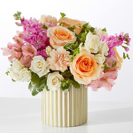 Paradise Bouquet with Ivory Vase –  All About Flowers, Bellingham WA