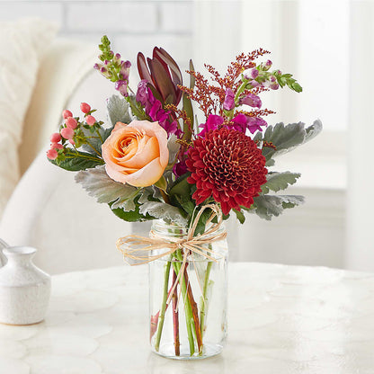 Moody Hues Bouquet –  All About Flowers, Bellingham WA