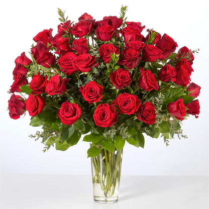 Forever Yours Fifty Stem Red Rose Bouquet –  All About Flowers, Bellingham WA