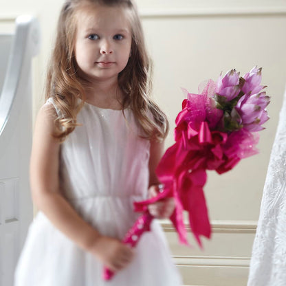 Sparkle Pink Flower Girl Bouquet –  All About Flowers, Bellingham WA