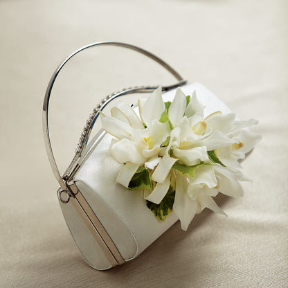 White Purse Decor –  All About Flowers, Bellingham WA